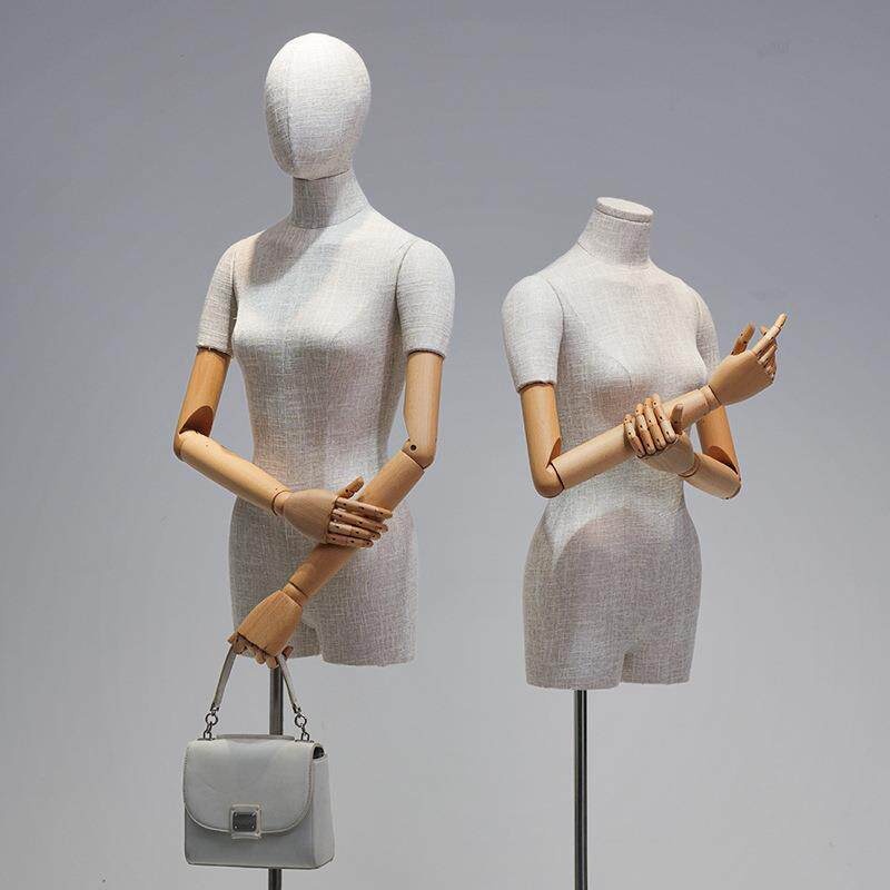 服装店竹节麻挂件手女装模特道具展示架橱窗人体半全身假人台模特