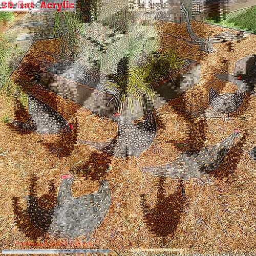 跨境仿真斑点母鸡系列2D亚克力户外庭院花园草坪园艺装饰品地插