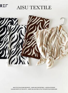 Striped imitation silk scarf 90cm women scarf 条纹仿丝巾90cm