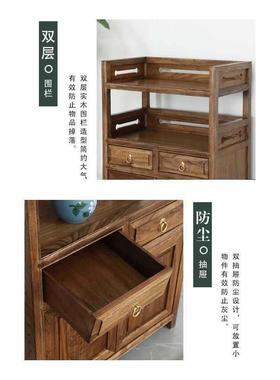 水柜茶柜置轻物架客厅小型靠墙微波炉储茶物柜奢家新92381用中式餐