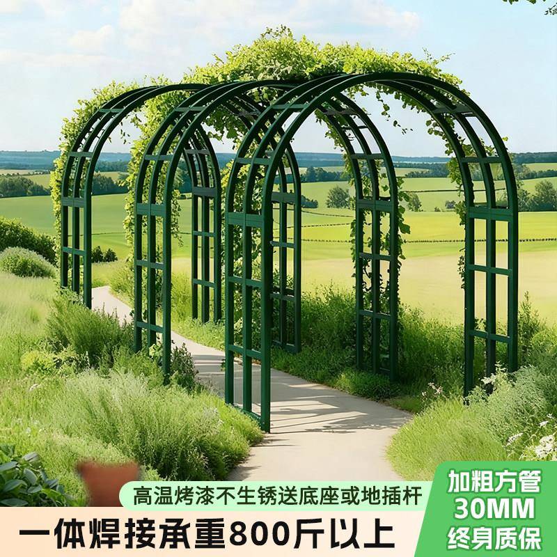 铁933艺方架管30mm拱门爬藤花架户外葡萄院花园攀爬月季庭水果子