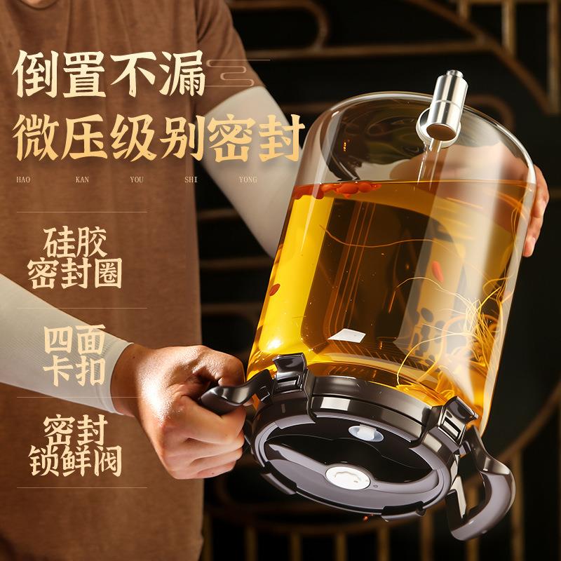 厂家黑盖子卡泡酒专用玻酒瓶璃瓶家用档密封容器酒高坛罐带龙酒头