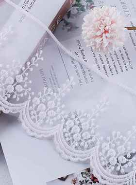 窗帘立边抱枕装饰织带绣花料洛丽塔领口拼接水溶白色蕾丝花边M-34