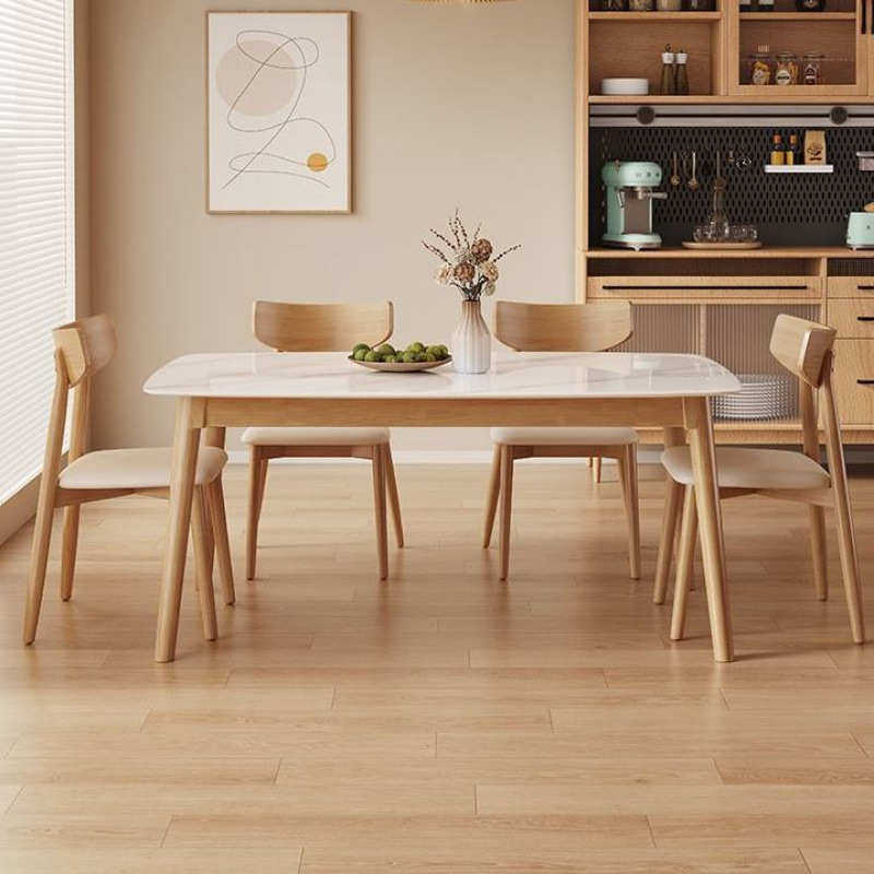 原木色岩板餐桌现代简约家用小户型吃饭桌子奶油风长方形餐桌椅,住宅家具,实木餐桌,淘宝优惠券,粉丝福利购,淘宝优惠卷