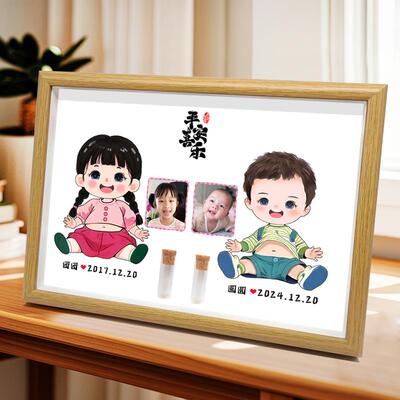 宝宝胎毛纪念品制作婴儿胎发收藏保存相框diy自制作diy创意摆件
