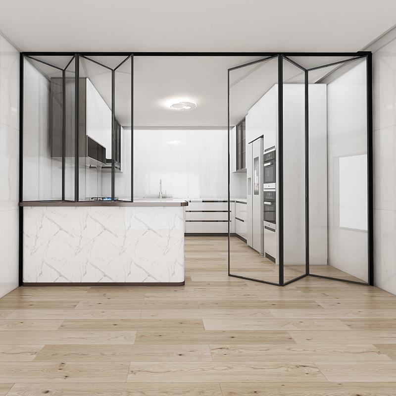 极窄边框吊轨折叠门商铺阳台户外门店开放式厨房推拉全景复古移门