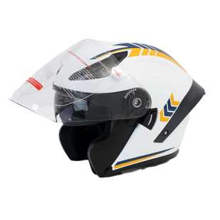 白色勤务锐交通巡逻科四季全盔安全盔双面防护铁骑帽盔通用骑行镜