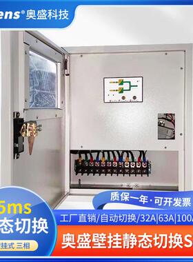 奥盛壁挂式32ASTS静态转换开关双电源切换开关63A三相100A