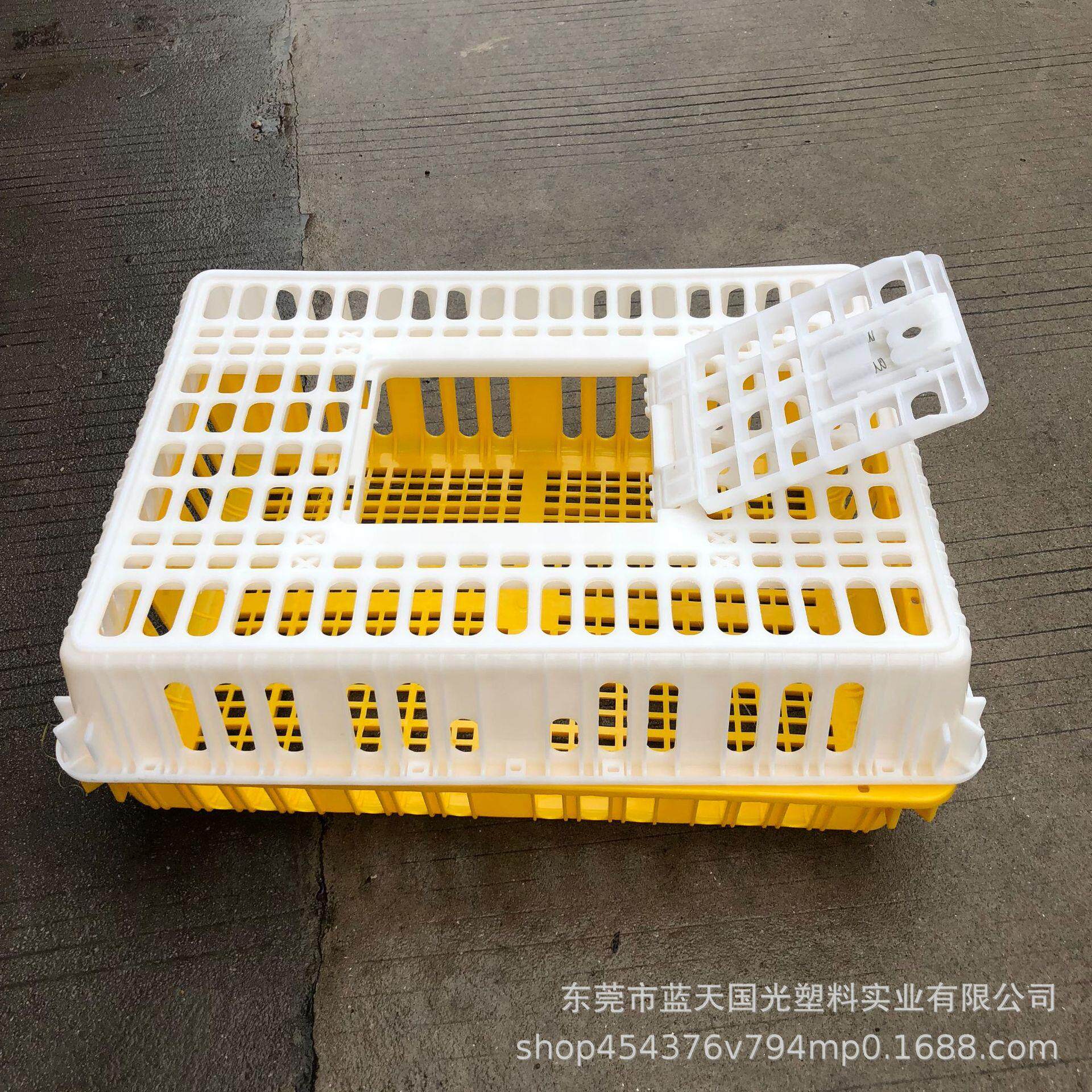 家禽鸭运输料周转笼厂家直销全新料菜市场鸡塑蜗牛车塑料专用笼