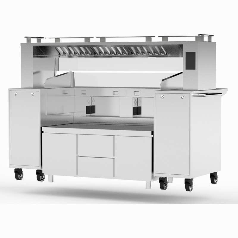 餐车无烟档一体机油烟餐车净化循环煎炸净化内排气烹饪明商用