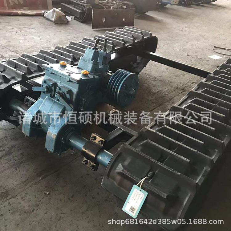 雪地防滑车变速箱履带遥控吊车橡胶水陆两栖钢制钻机履带底盘总成