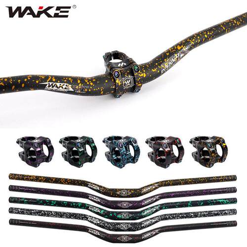 WAKE百思特登山自行车新款迷彩车把超轻780mm燕把+35mm立管套组