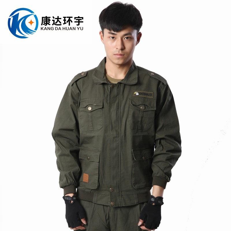 户外全棉水洗工作服男式秋冬装加厚工地工厂劳保服套装