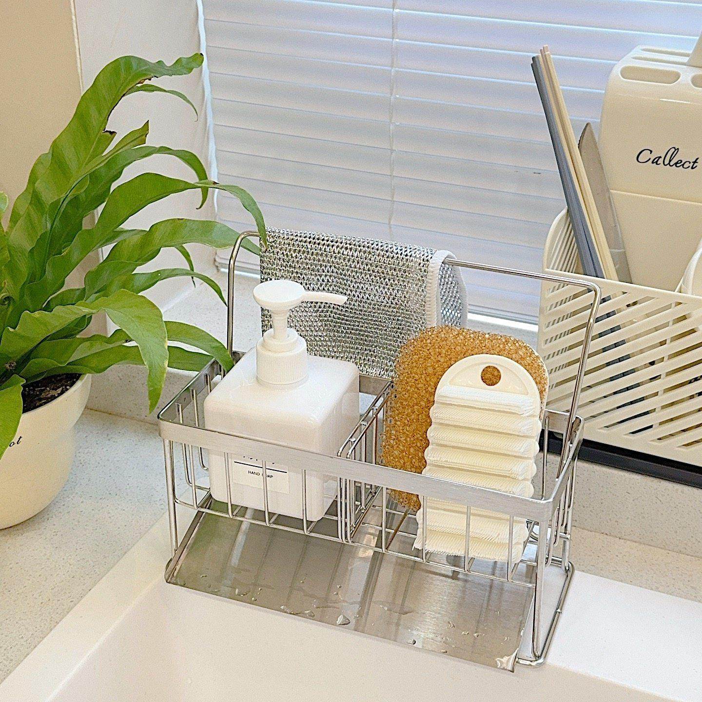 304不锈钢置物架抹布海绵水导流板沥水架水槽洗洁精收纳厨房台面,厨房/烹饪用具,水槽置物架,淘宝优惠券,粉丝福利购,淘宝优惠卷