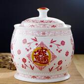 景德镇10斤20斤30斤陶瓷米缸 防虫防潮密封储物 米桶储米箱带盖子