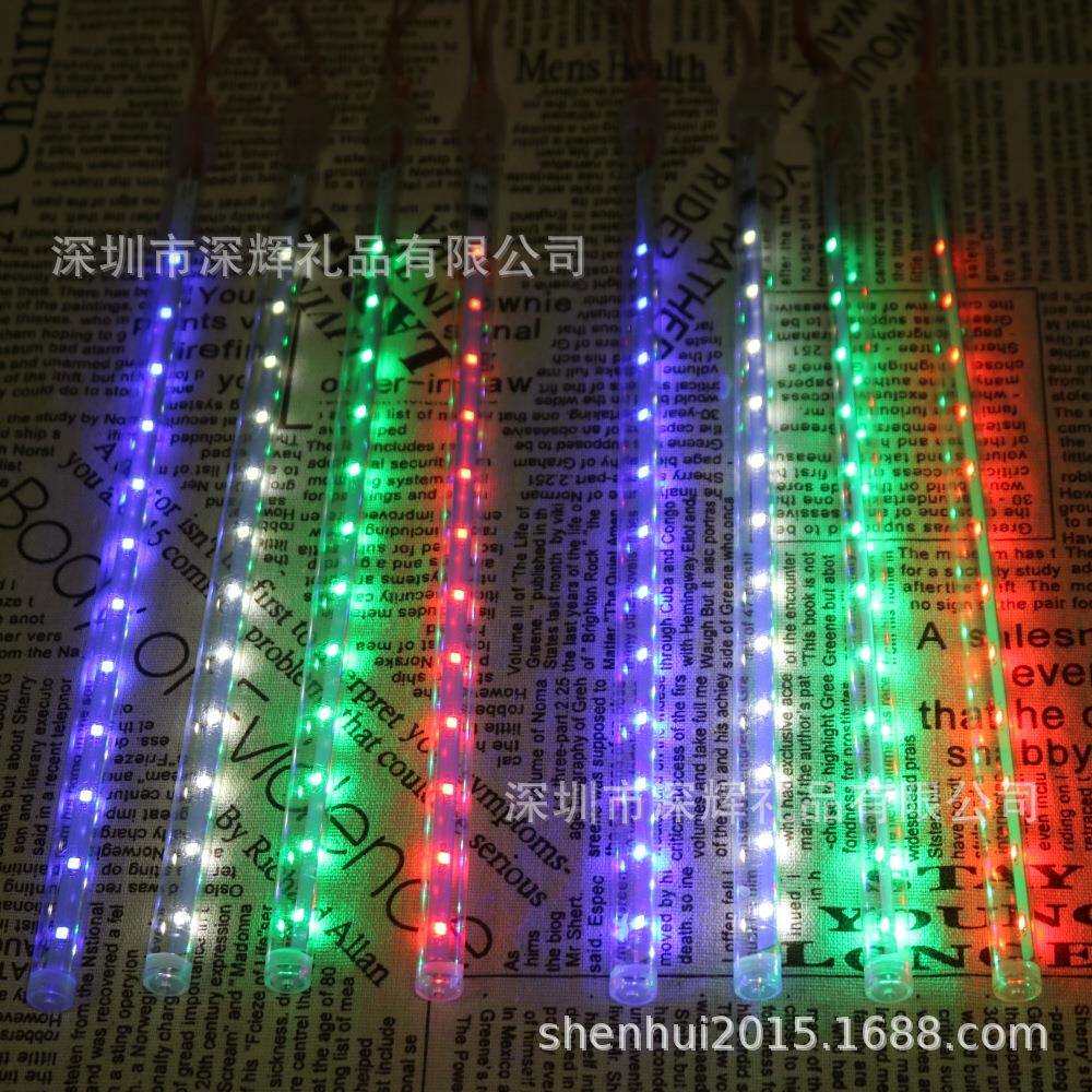 太阳能流星雨LED灯管户外亮化树挂彩灯 圣诞活动场地装饰观景亮化
