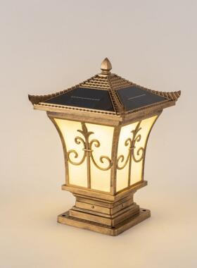 2024太阳能柱头灯门柱墙头围墙庭院柱子灯IP65led灯遥控四色调光