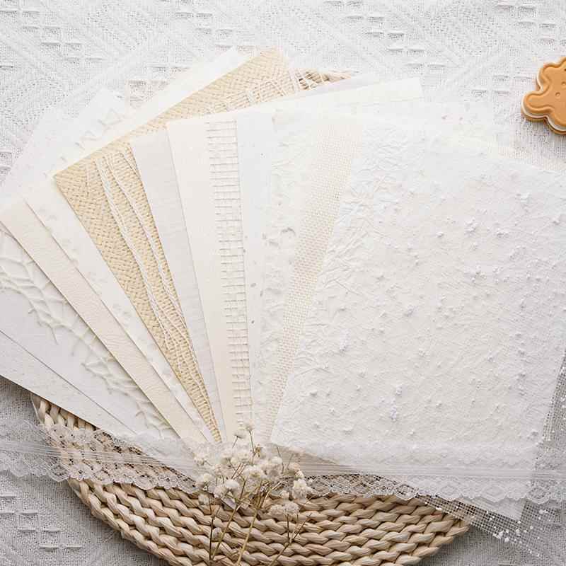兰桂若雪 白色系A5手账拼贴手工网纱艺术纹理纸包邮15款混合环创