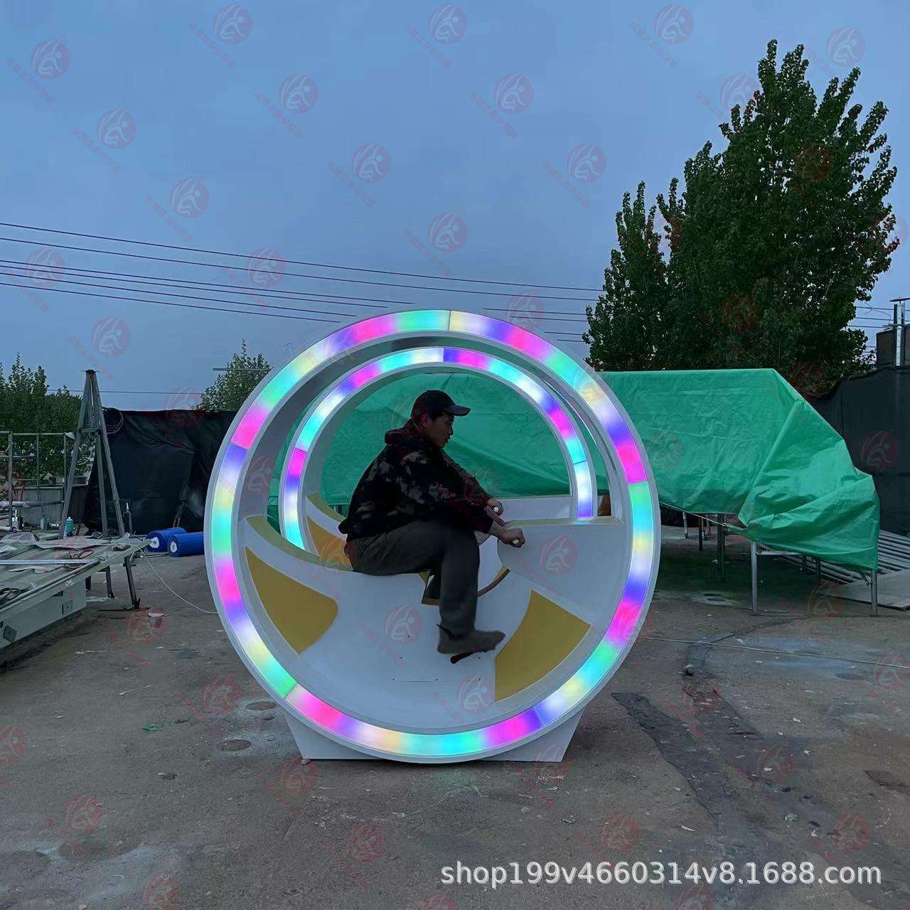 户外动感发光喷泉单车 无动力乐园系列景区广场儿童游乐喷水设备
