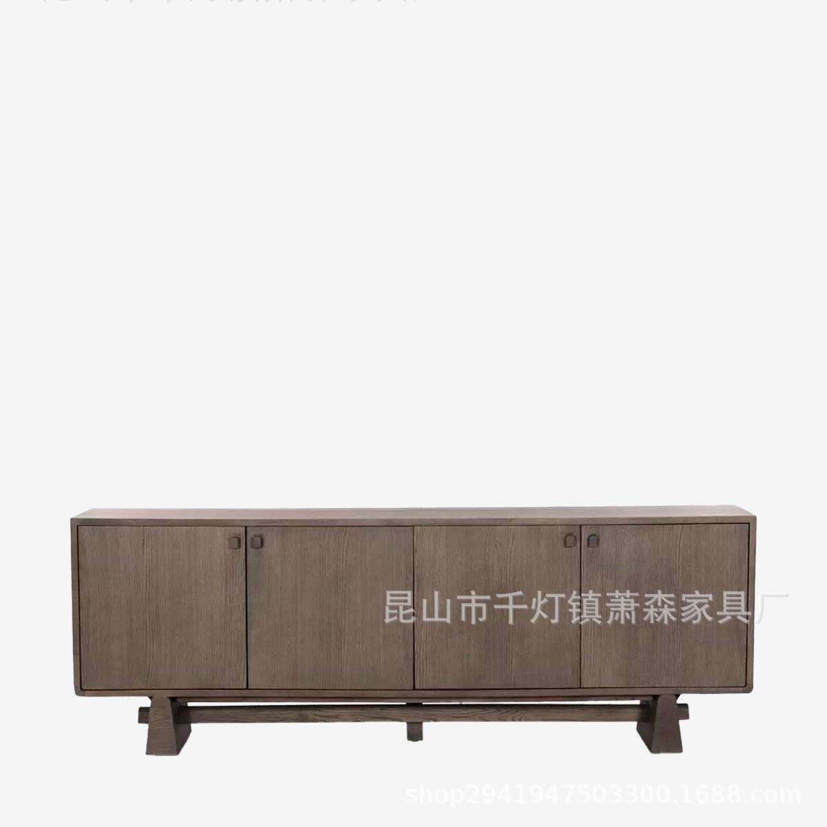 意式现代北美黑胡桃木电视柜中古风餐边柜创意款实木靠墙储物柜