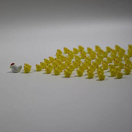 桌面迷你摆件小鸡一家母鸡带崽创意小仿真小动物微观世界小宠物