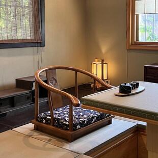 7T席地榻榻米圈椅无腿座椅中式实木靠背主人椅子日式地椅炕椅飘窗