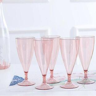 Glasses with 5Pcs Wine Cocktail Cups Plastic Clear Reusable