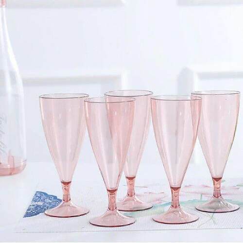 5Pcs Clear Wine Glasses Reusable Plastic Cocktail Cups with