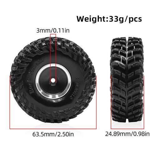 1/18TRX4M SCX24 FMS Ascent-18 1.0英寸轮毂轮胎 攀爬车胎皮D317