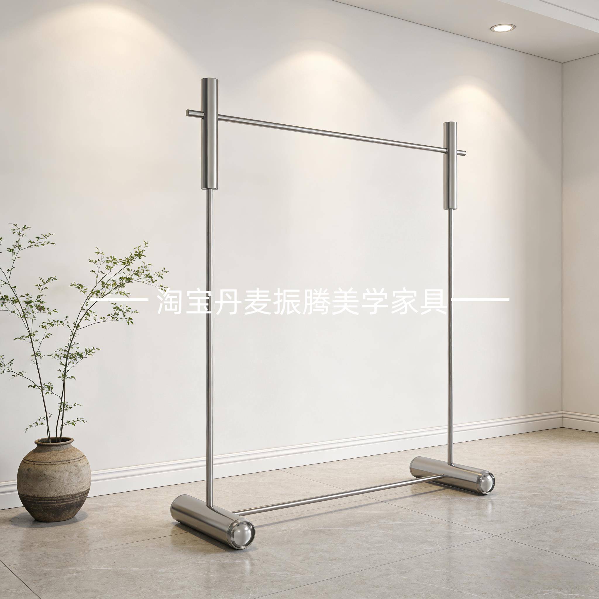 服装店货架展示架不锈钢亮面女装店橱窗展示架中岛服装挂架挂衣架