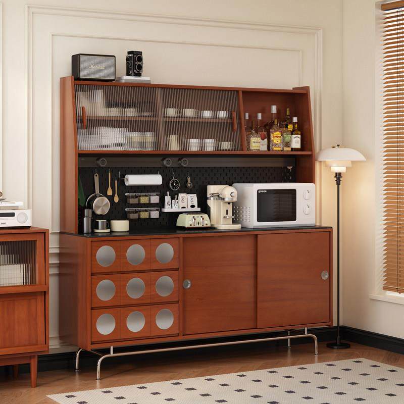 北欧实木中古餐柜一体式靠墙岩板茶水柜日式覆古储物柜高柜,住宅家具,餐边柜,淘宝优惠券,粉丝福利购,淘宝优惠卷