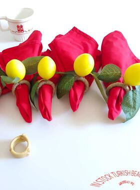 Wedding Handmade Napkin Rings柠檬餐巾环婚礼高档酒店口布圈