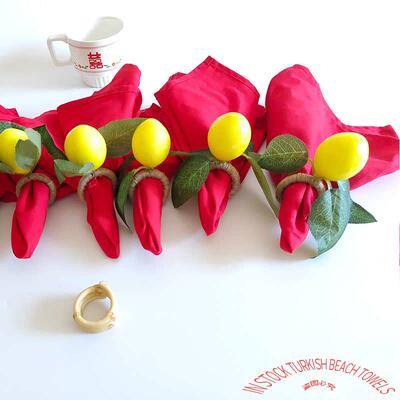 Wedding Handmade Napkin Rings柠檬餐巾环婚礼高档酒店口布圈