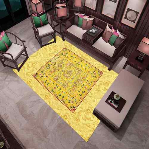 高档新中式中古风客厅毯地轻奢床边地毯垫龙纹衣间书房帽茶桌直播