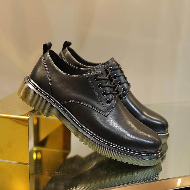 正品男款士牛皮婚鞋手工典透气商正务装真皮鞋经软底英伦休闲男马