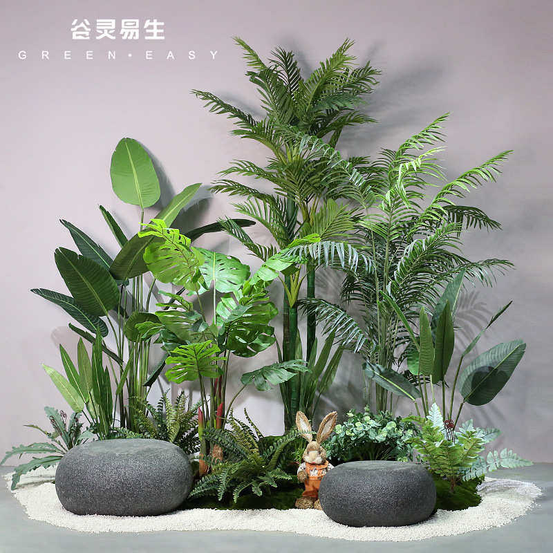假绿植造景景观大型橱窗景区花卉假花摆件动物园假树博物馆北欧风