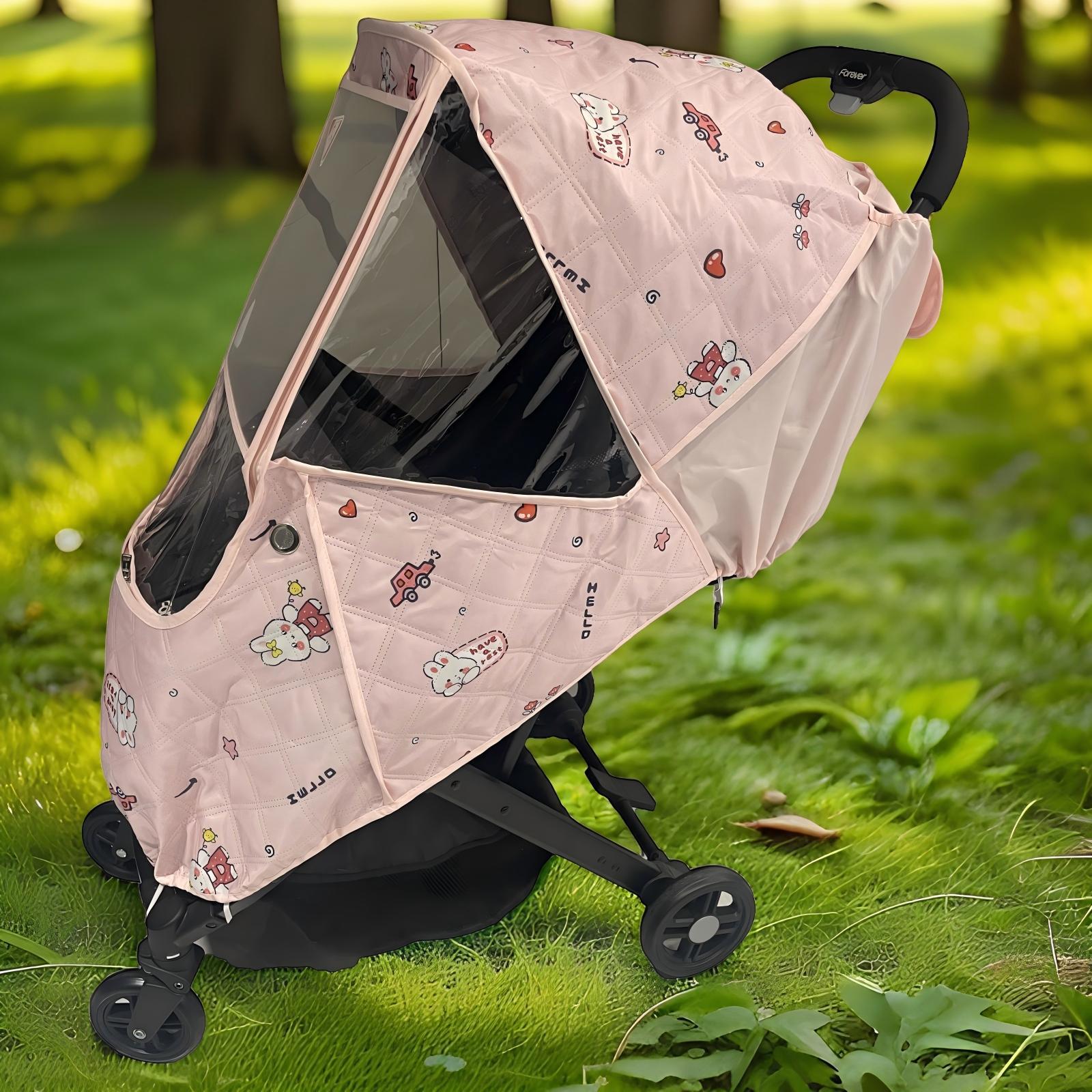 婴儿推车雨罩通用款伞车防风罩冬天遛娃防寒防疫外出宝宝透明冬季