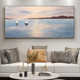 简约客厅现代壁画日出墙奢油画海景轻背景手绘沙发卧室餐厅装 饰画