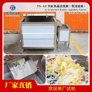 腾昇机械供应单缸过滤款果蔬清洗机 小型商用气泡洗菜机