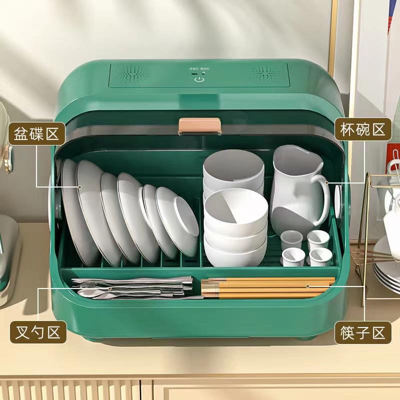 沥水柜碗架碗筷收纳盒沥水厨房置物架放餐具家用带防尘盖筷子小型