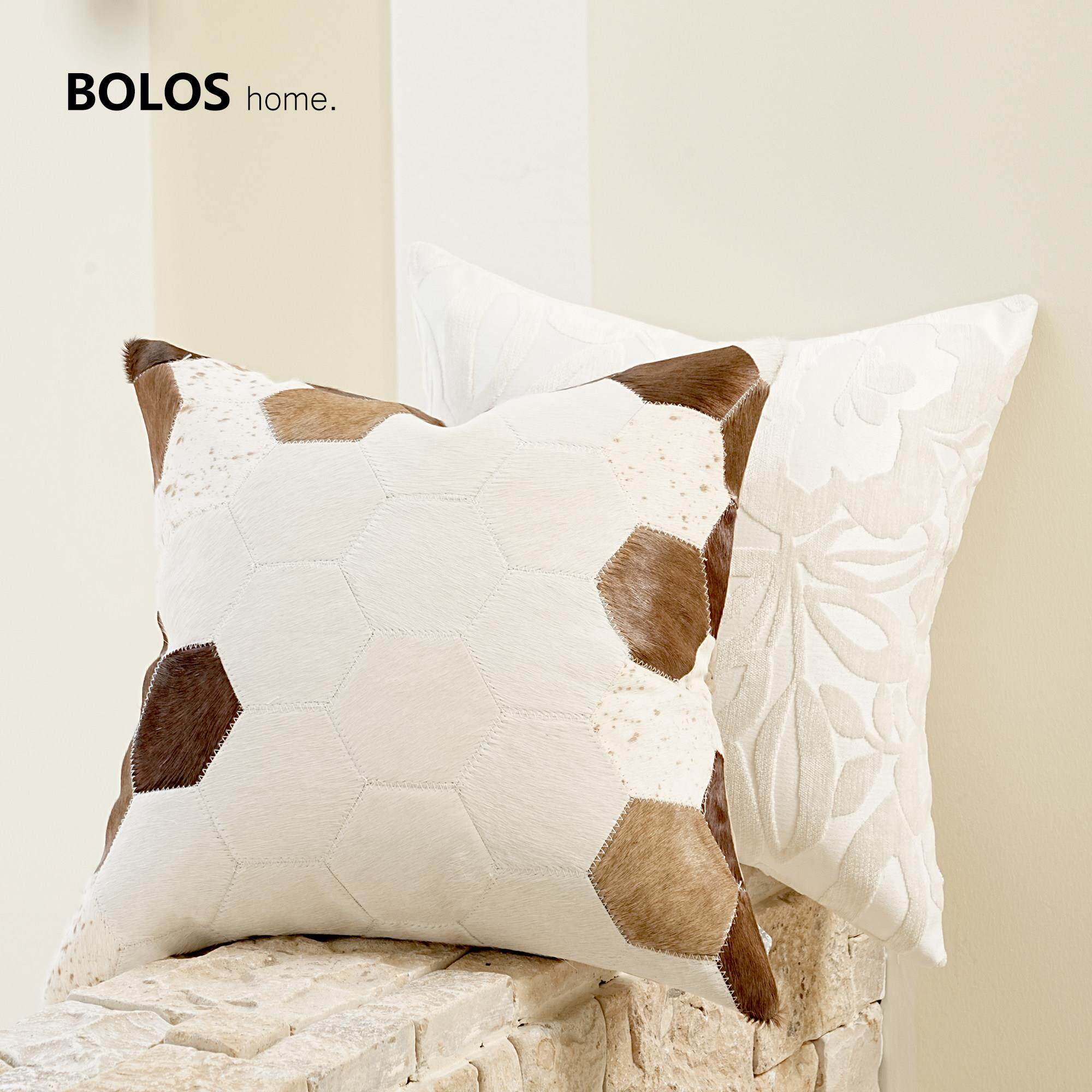 柏洛斯Luna『岚玥』轻奢高级感棕色雪尼尔提花沙发卧室抱枕腰靠