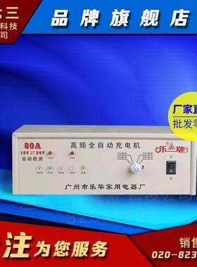 广州乐华家用电器厂直供 高频全自动80A充电机12v充电机24v充电机