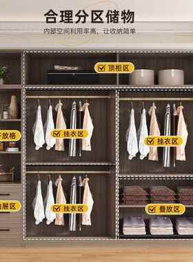 推拉NPB门衣柜实木简约代家用卧室现出租用收纳房全衣橱儿童卧室