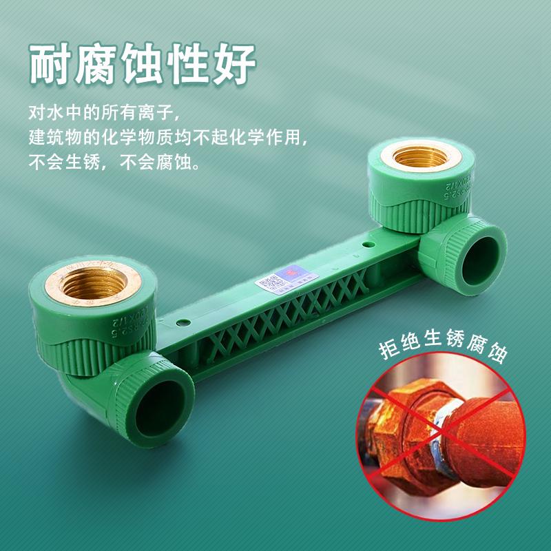 天一 金牛 PPR绿色 双联弯头 内丝弯头4分 6分 水管管件