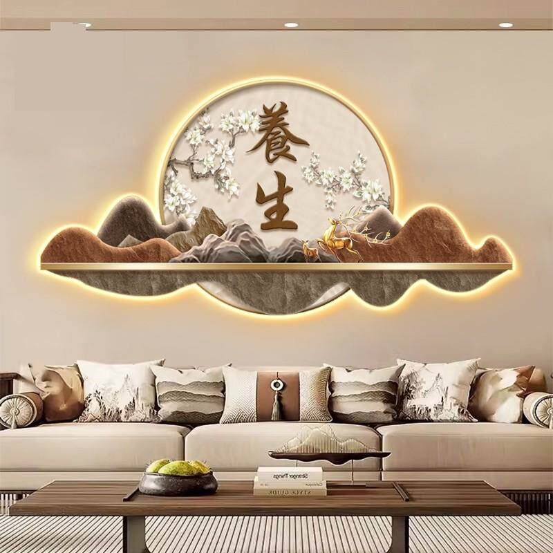 美容院墙面装饰画足浴推拿灯画造型壁画形象墙高级中医养生馆挂画