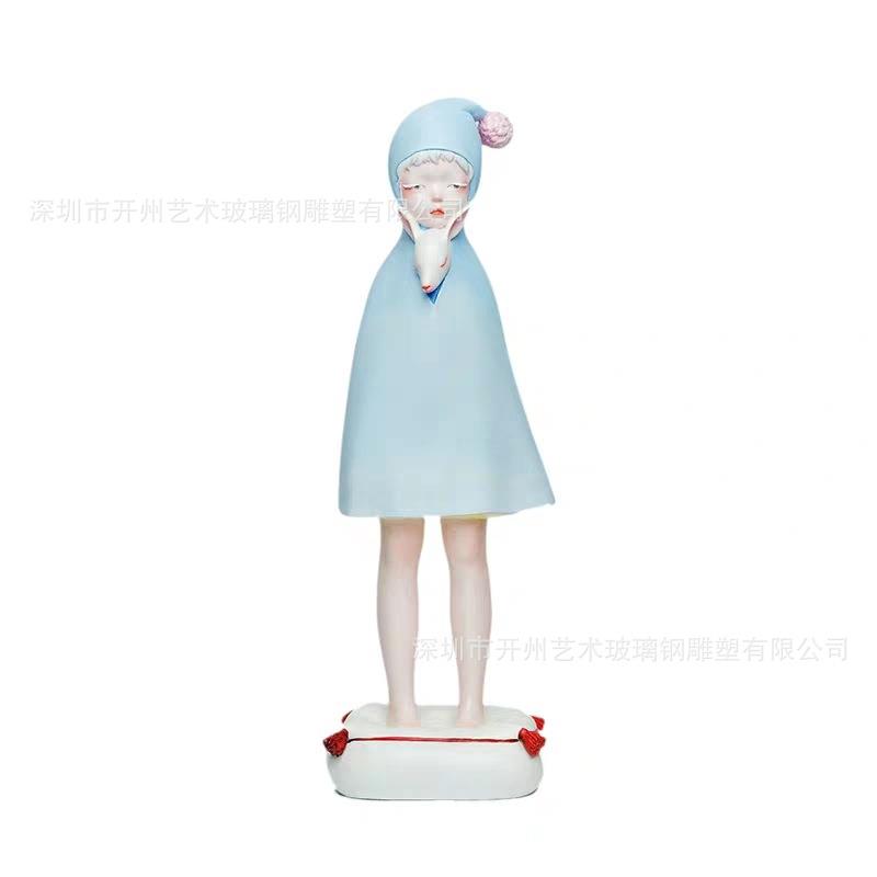 玻璃钢雕塑公仔落地美陈摆件品景观园林大型树脂美女大型厂家直销