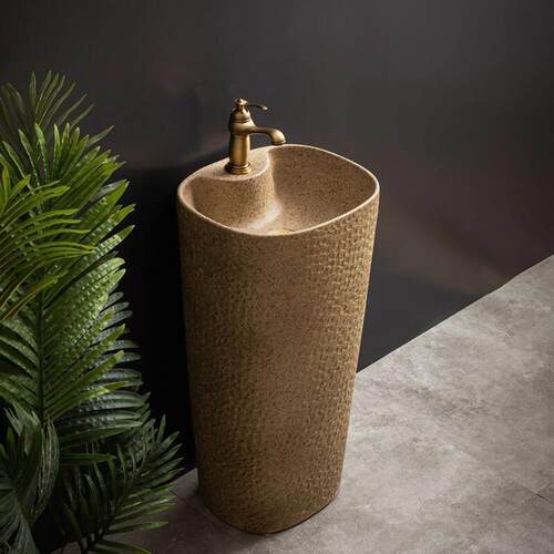 立柱盆一体落地式阳台洗漱台立式酒店庭院立柱式洗脸盆户外洗手盆