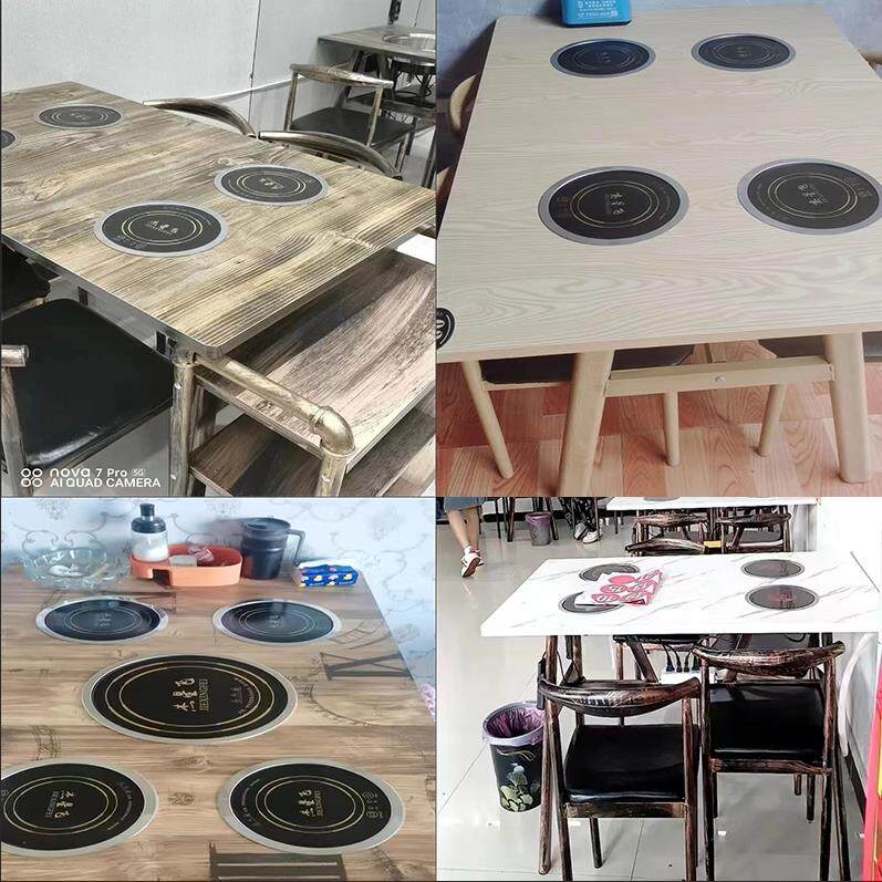 主题覆古火锅桌子电磁炉一体串串香一人一锅圆桌餐饮饭店桌椅组合