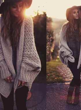 coat sweater loose all-match womens sweater cardigan