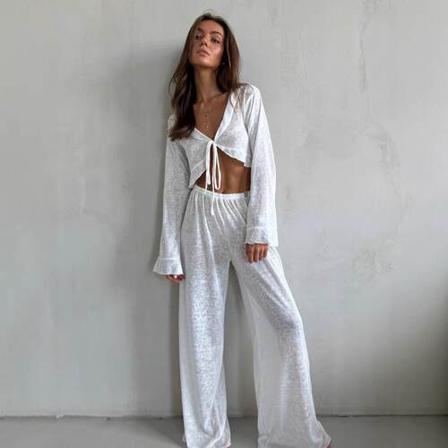Pajama set for women with a lazy feeling, long sleeved